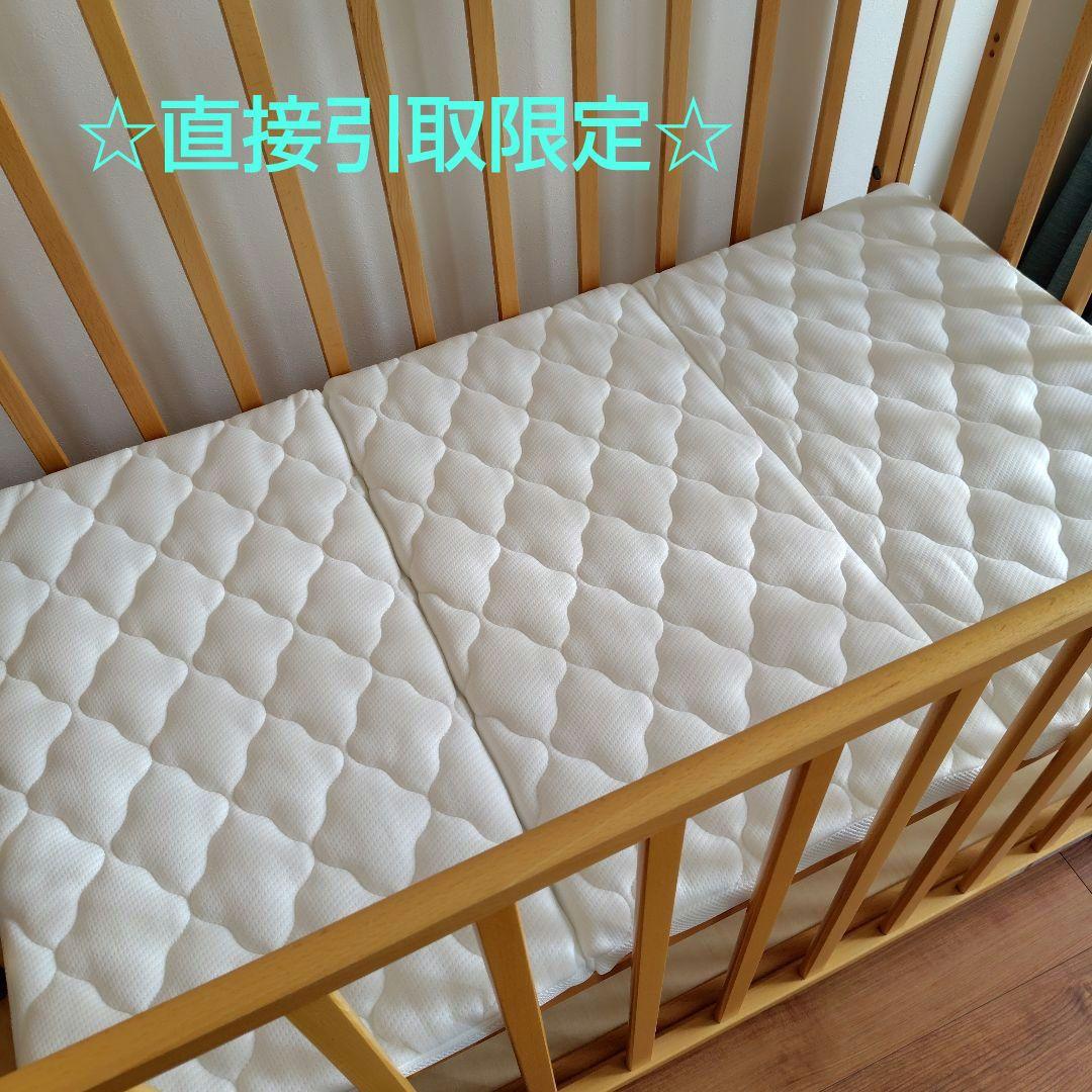 カトージ　ベビーベッド　ハイタイプ　ツーオープン　ナチュラル