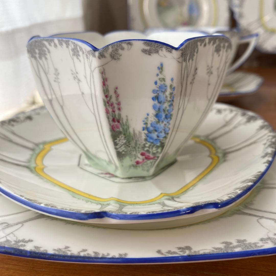 シェリー　クイーンアン　マイガーデン　カップ　ソーサー　プレート　5人用セット