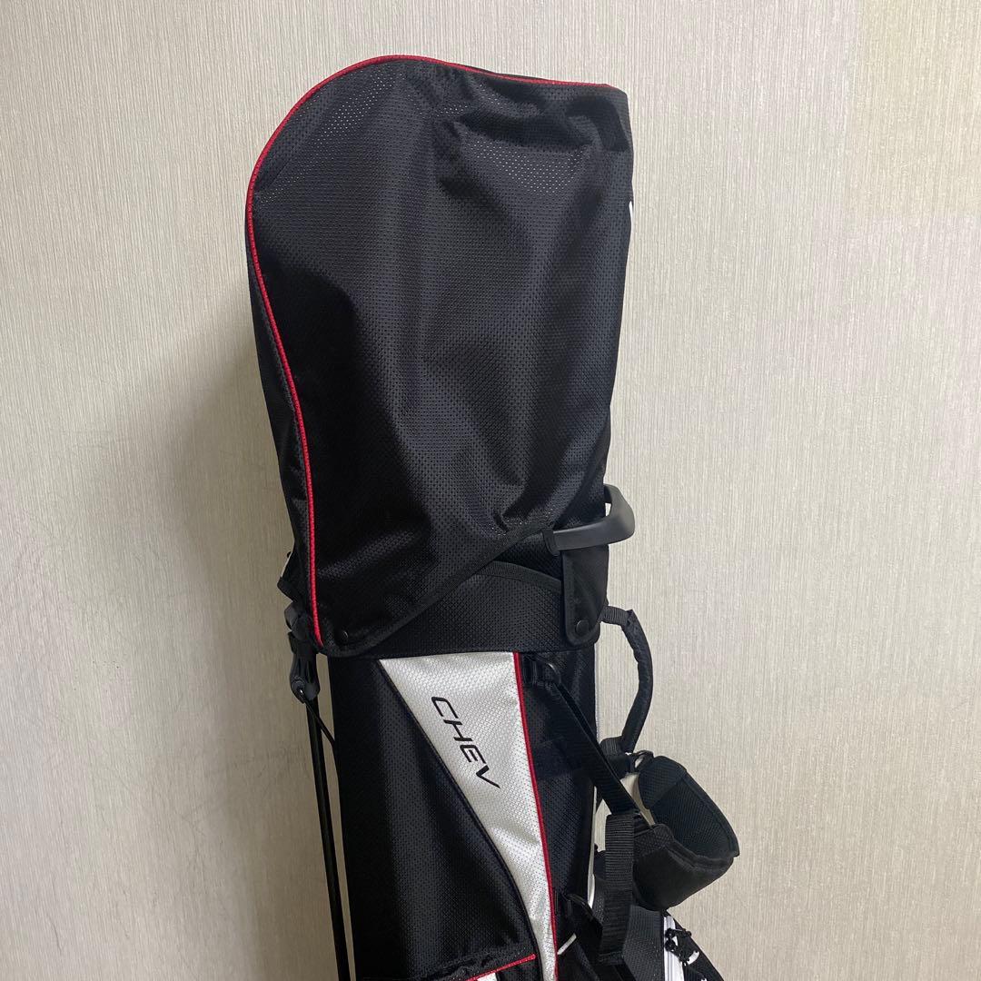 CHEV キャディバッグ 黒/白/赤