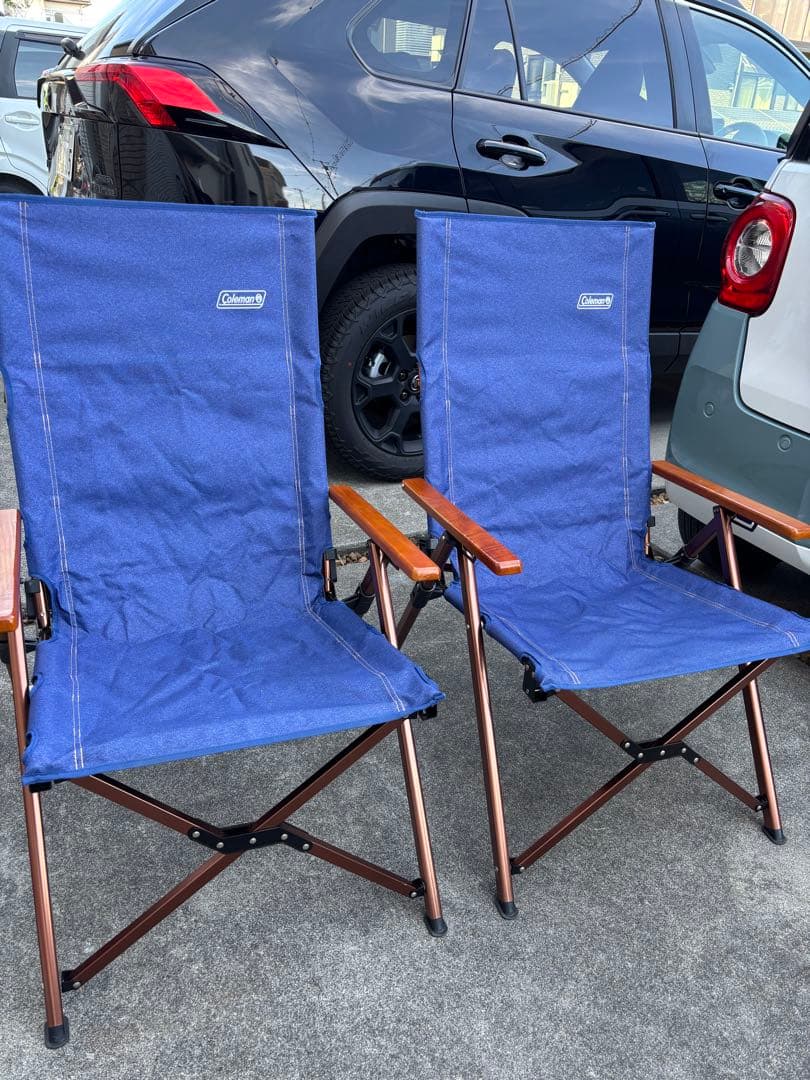 Coleman アウトドアチェア 2脚セット ネイビー