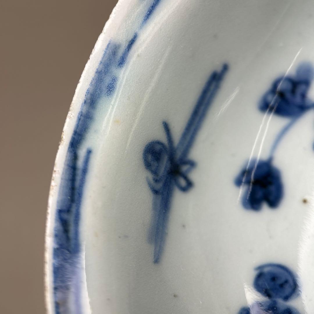 白磁　染付　李朝　朝鮮陶器　古伊万里　染付鉢　アンティーク白磁　古玩　１客