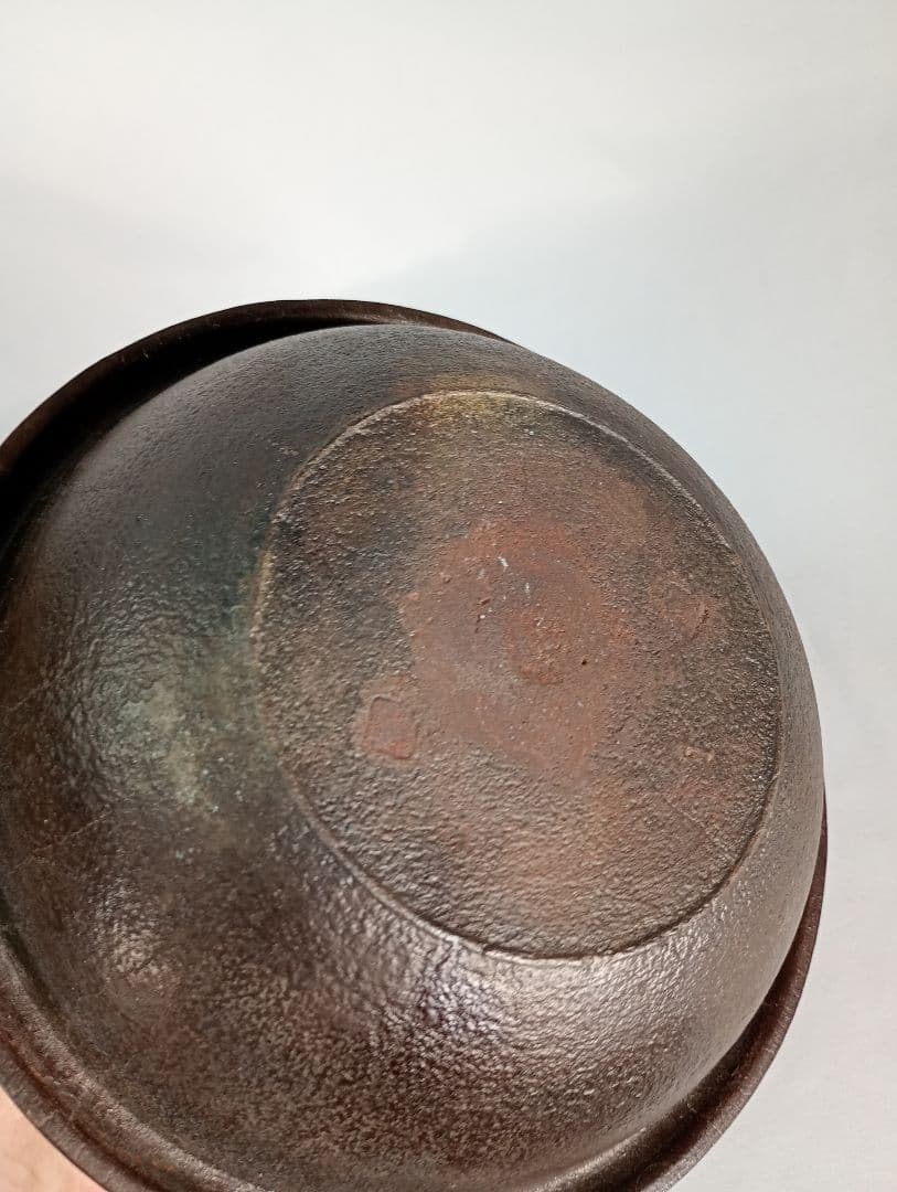 【茶道具】真形羽釜　菊池政光造　茶釜　釜367