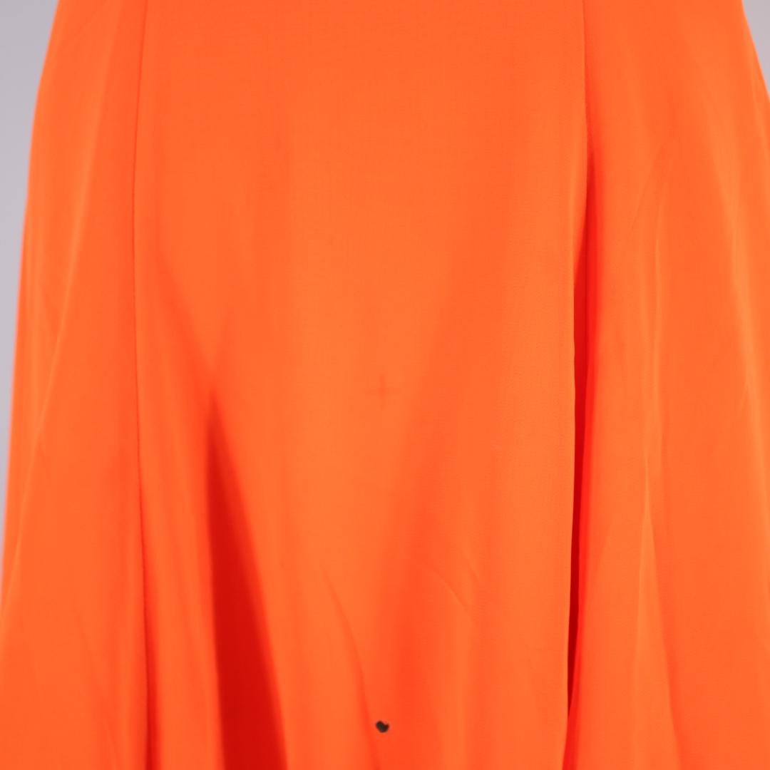 【社交ダンス衣装】オレンジ×豪華フロート ワンピース ドレス ブルー 青