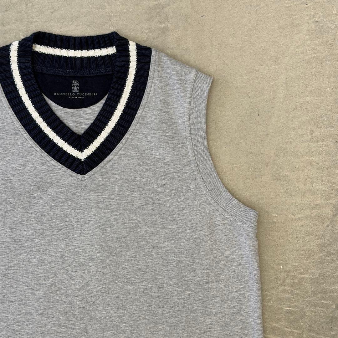 鈴*三様 【美品】 ブルネロクチネリ ベスト コットン グレー M