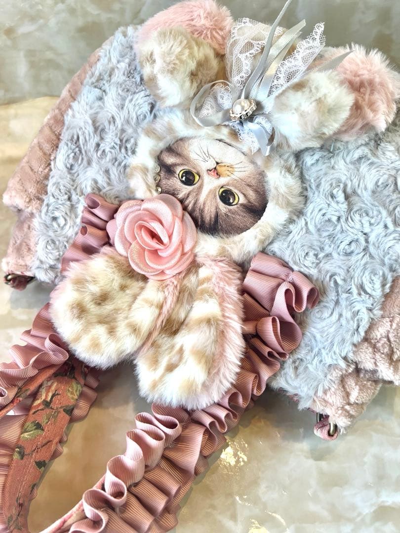 あ*き様 コヤンイサムチョン　ショルダー付きサイドポケットファーバッグ　サバ猫ち