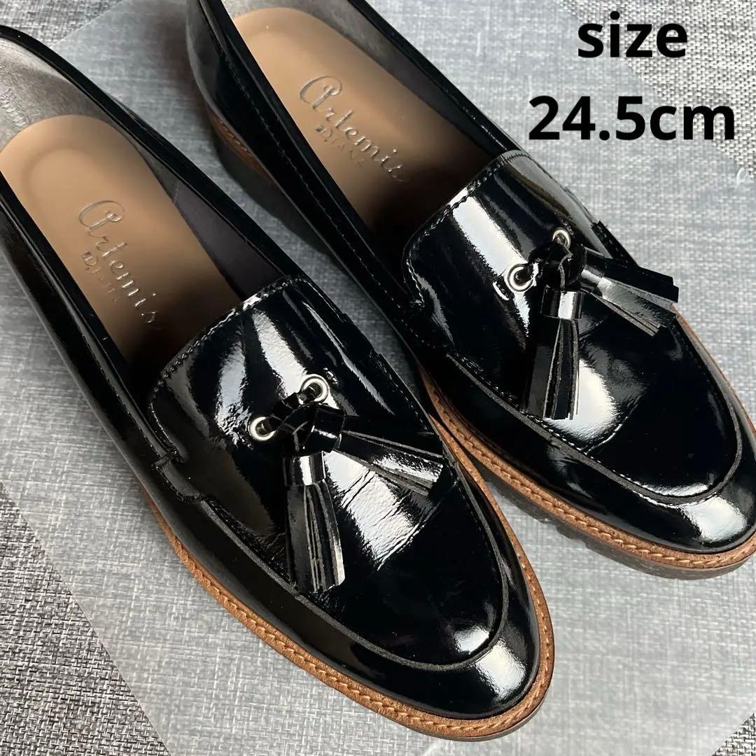 アルテミスバイダイアナ 厚底 エナメル タッセルローファー 黒 ブラック 美品