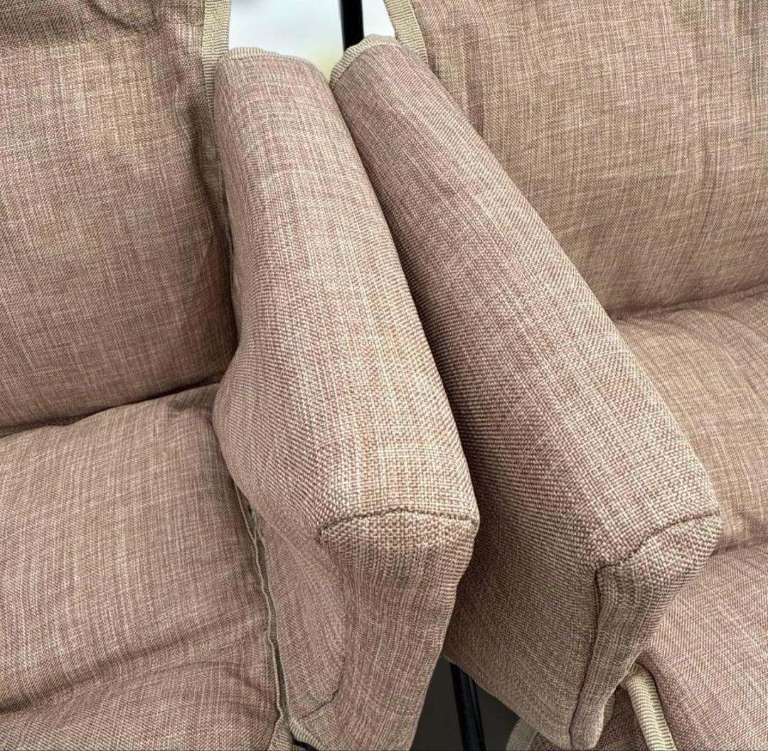 ロゴスLOGOS グランベーシック　折りたたみ式ベージュファブリックチェア