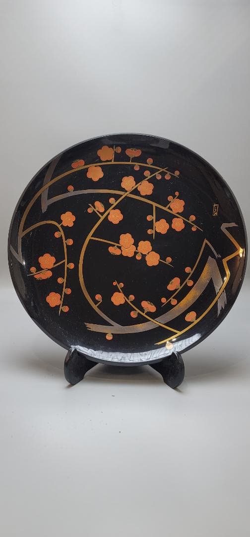 漆器 蒔絵 梅花文 漆飾皿 象彦作 共箱 京都