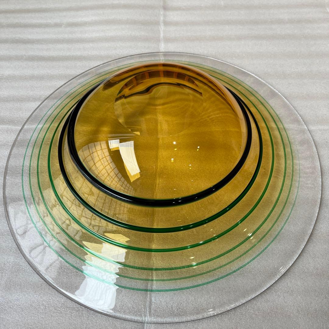 東洋佐々木ガラス　翠螺旋　水盤　直径35cm