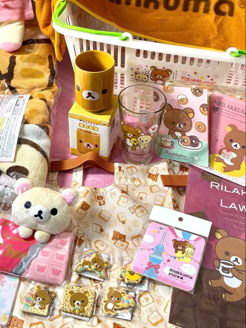 リラックマ　コリラックマ ぬいぐるみ　レトロ　まとめ売り　買い物カゴ　食器雑貨