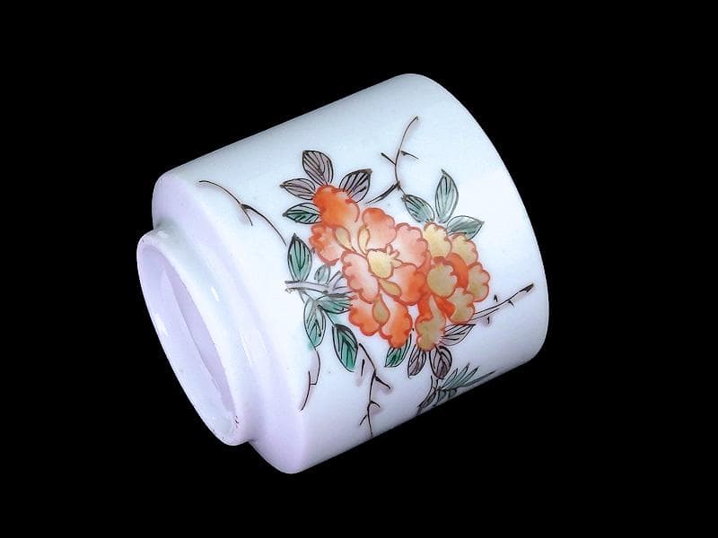 古伊万里　色絵　牡丹の図　猪口　のぞき　C099AS-fbub