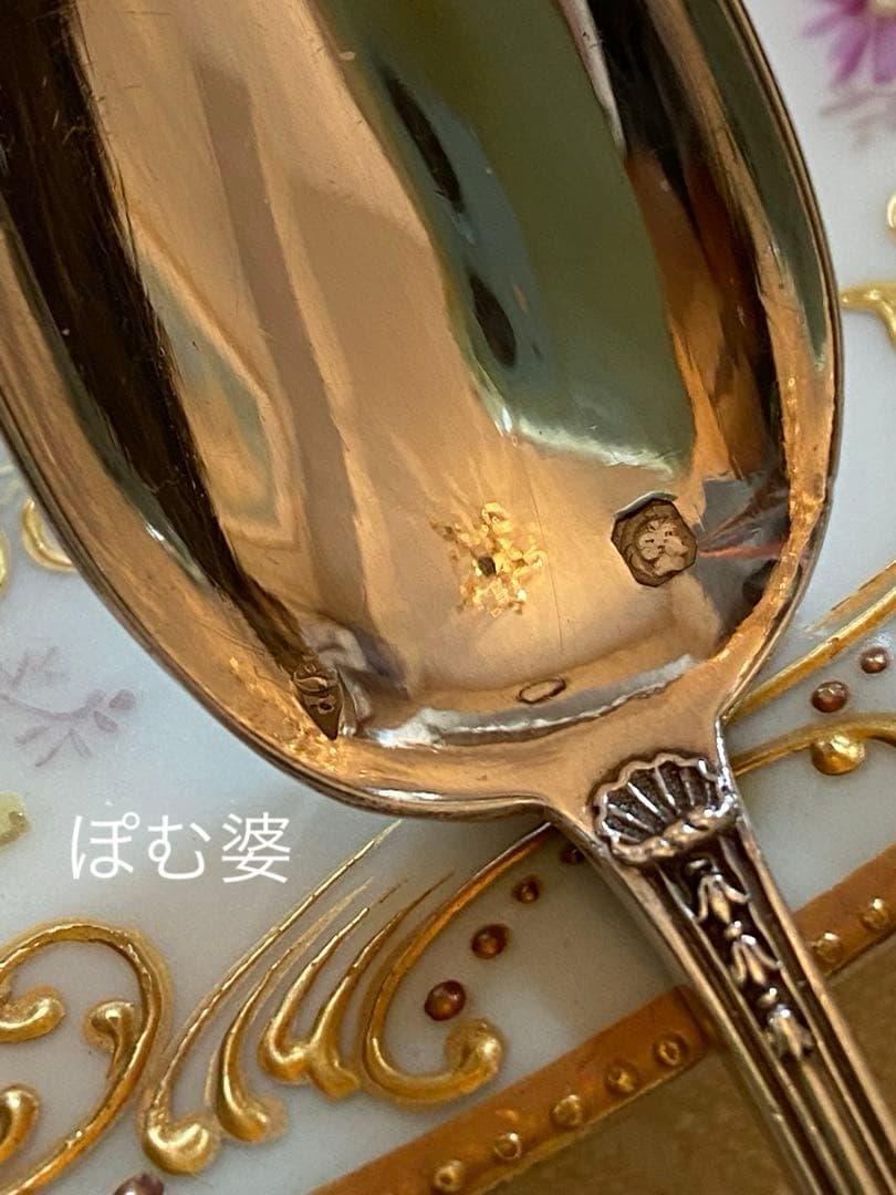 【ピュイフォルカ】純銀スプーン／アイスクリーム３本＋コーヒー２本「ポンパドール」