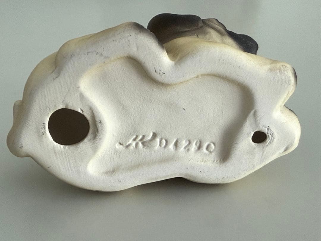 【イタリア　ドマン製】パグ フィギュリン 親子4体セット　陶器　置物Demain