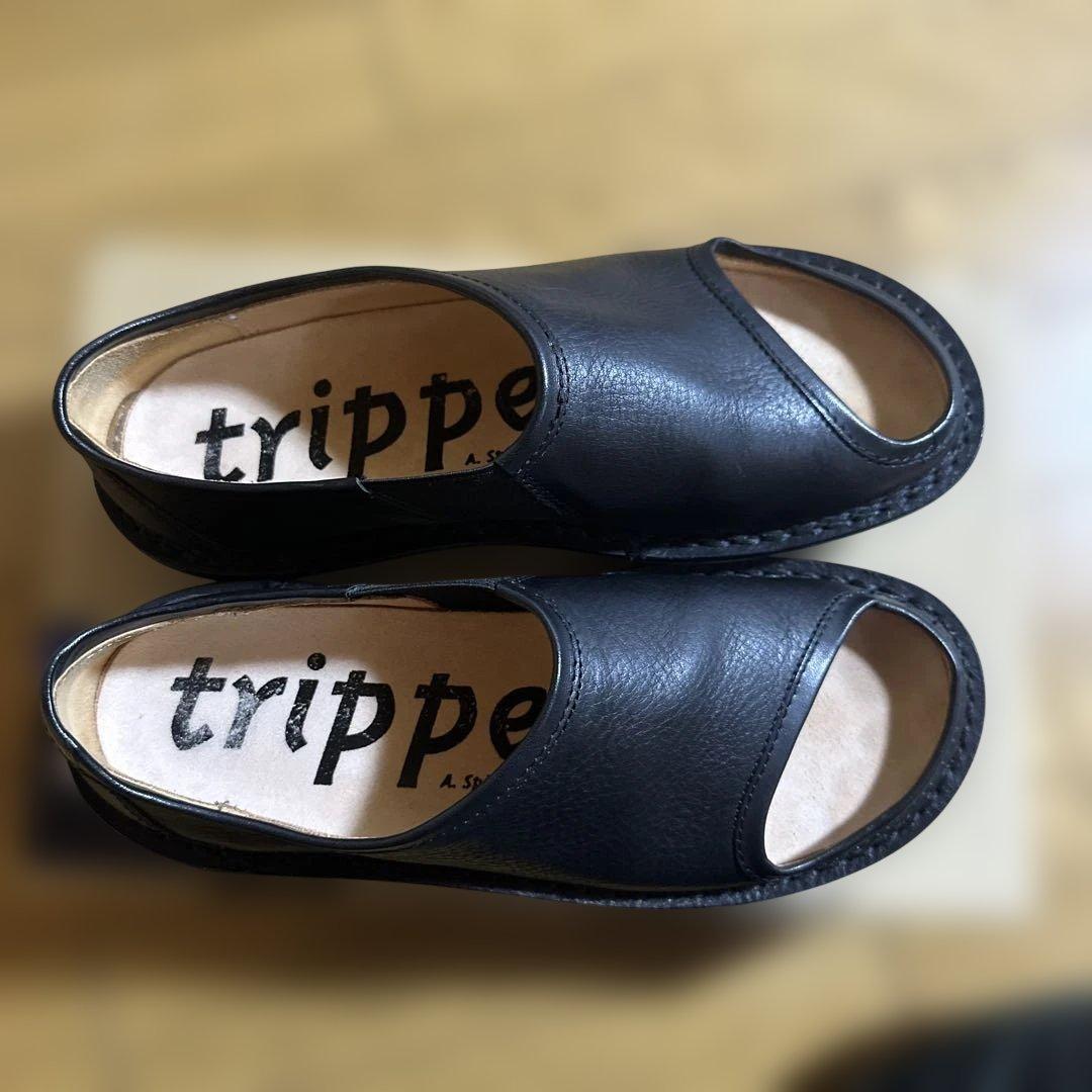ま*︎様 Trippen ブラックオープントゥサンダル