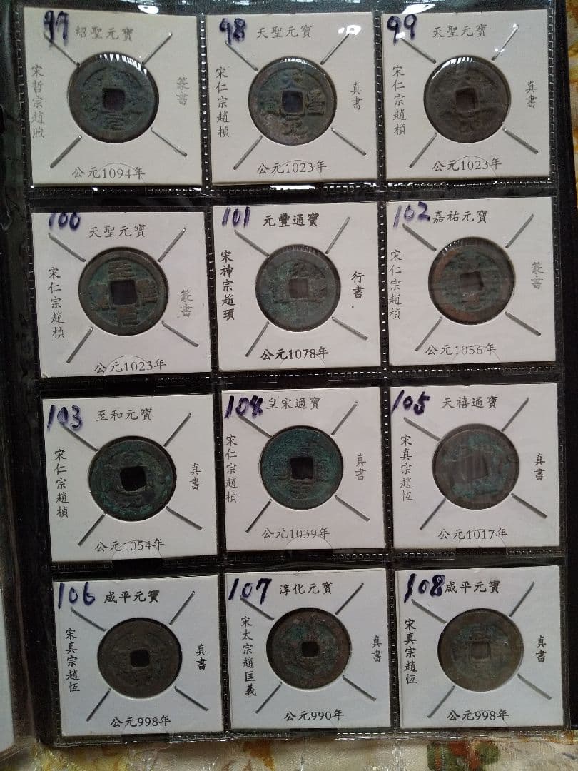 中国古銭　中国穴銭　中国銅銭　北宋銅銭　渡来銭　１０８枚セット