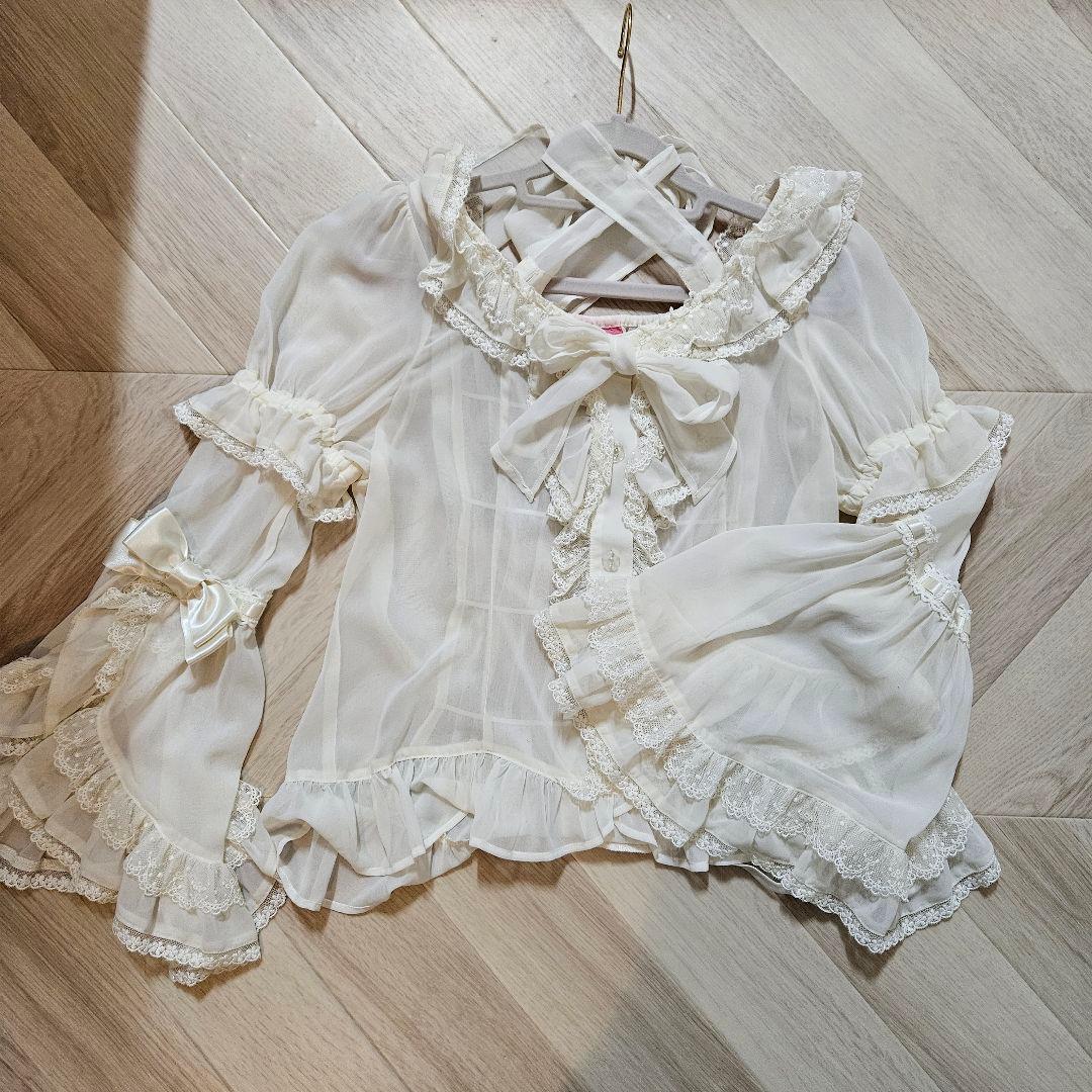 BABY シフォンプリンセスドレスブラウス 生成 美品