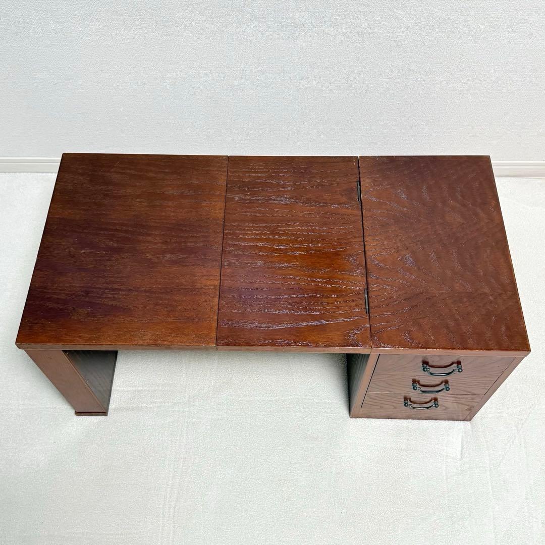 折りたたみ　文机　書斎机　座卓　レトロ　アンティーク　引き出し付