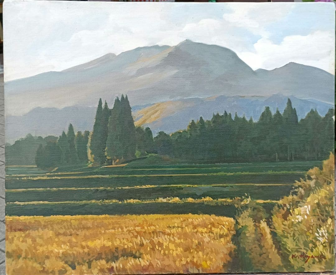 檜山健三　山麓の秋　12号油彩、東京芸大小磯教室、水戸の物故大家