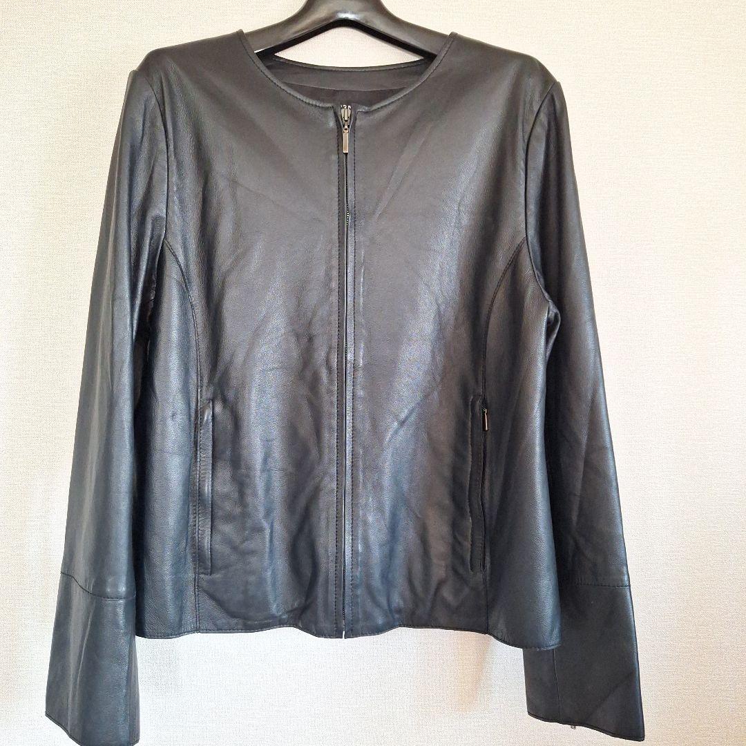 M*ʾ様 23区　ブラックレザーシングルライダースジャケット サイズ48