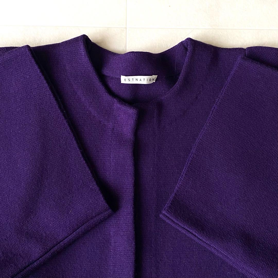 近年.美品.定価4.6万☆エストネーション ファーポケットニットショートコート