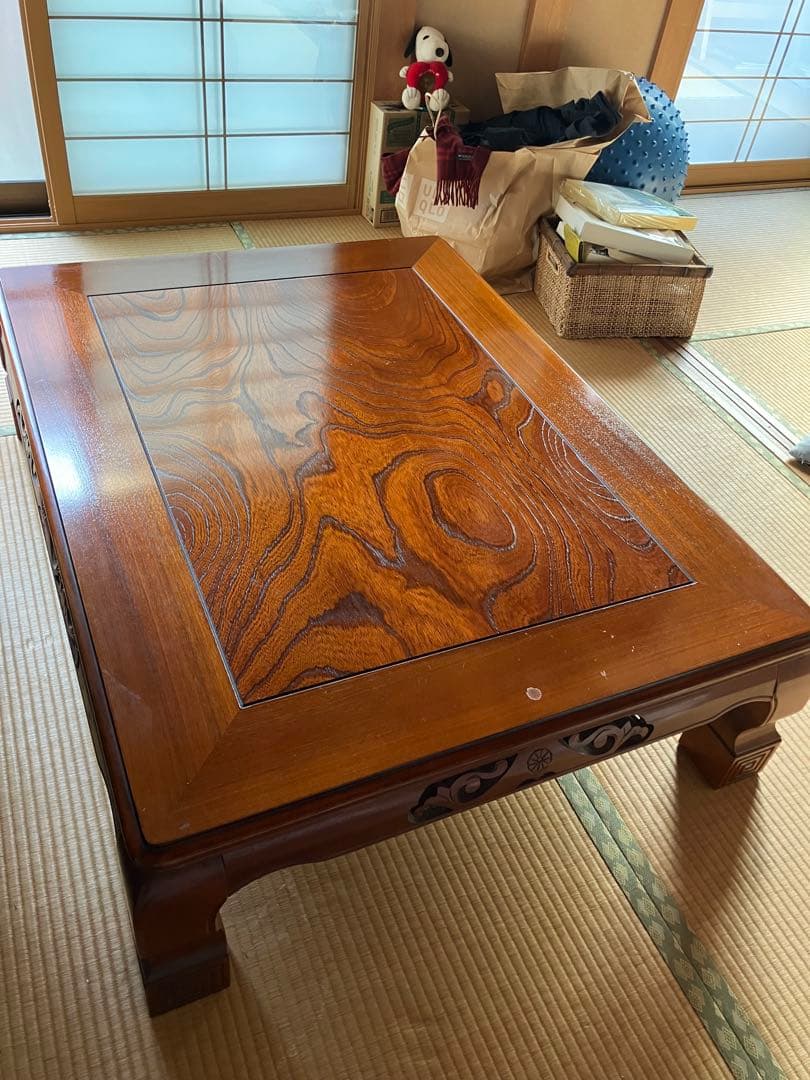 木製座卓 光沢仕上げ 90cm x 115cm