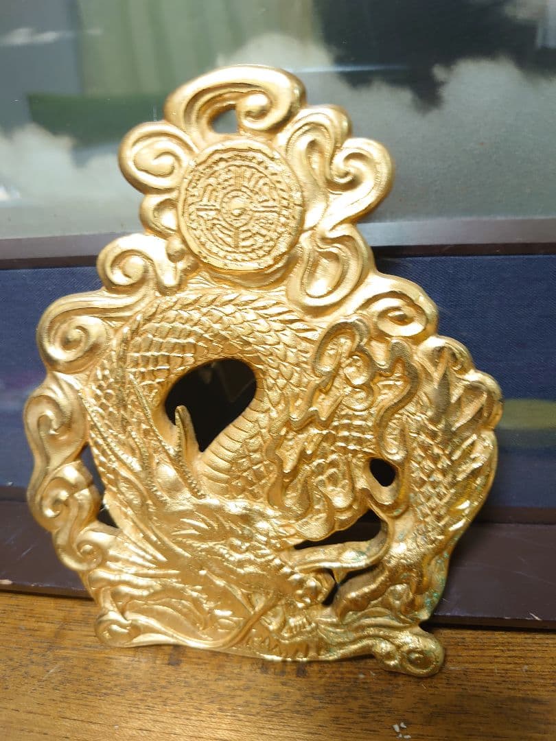 開運 激レア品   龍 龍神 ゴールド龍神メタルエンブレム