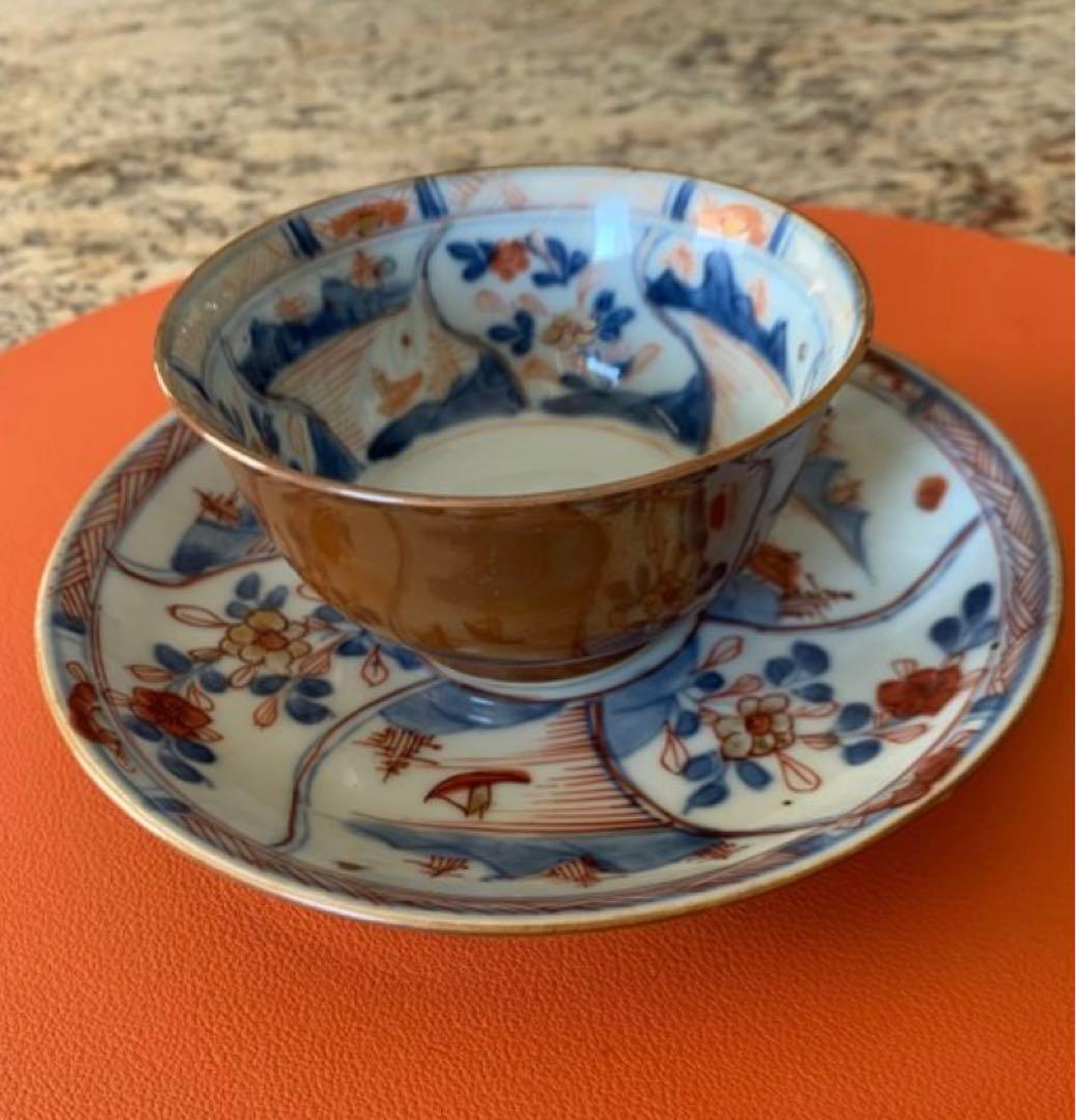 中国古美術品　清の康熙時代　青花五彩茶碗　本物保証