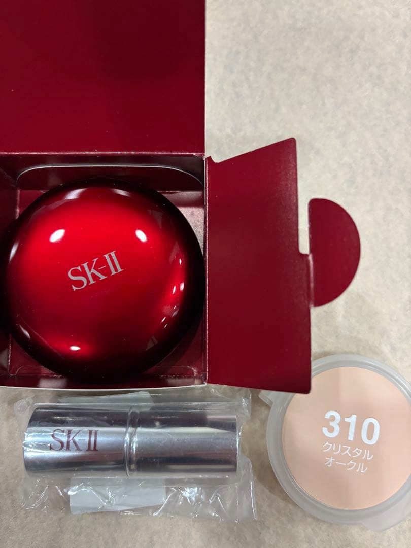 新品中古品SK-II ファンデーション310￼ケース&ブラシセット