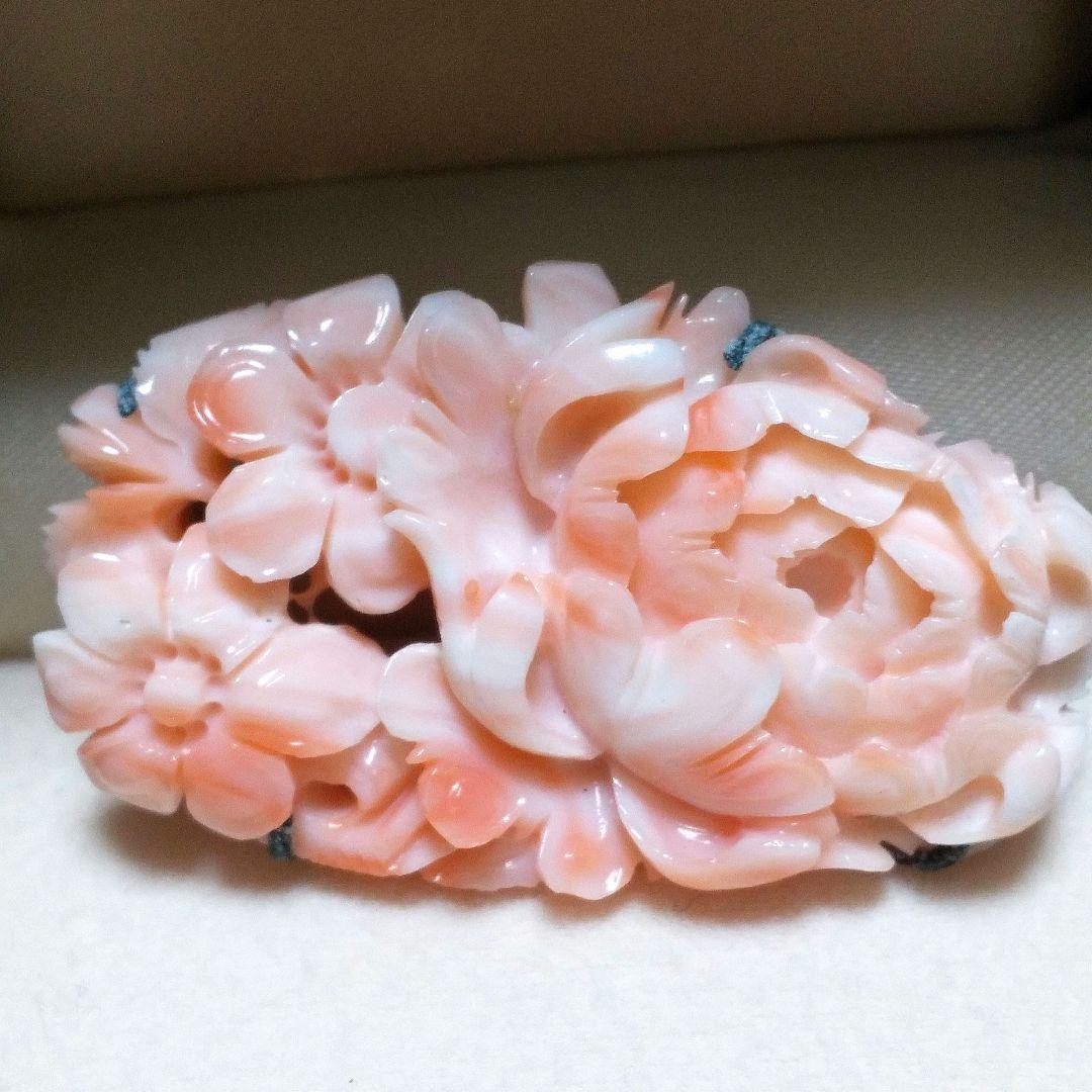 天然珊瑚ブローチ、帯留め