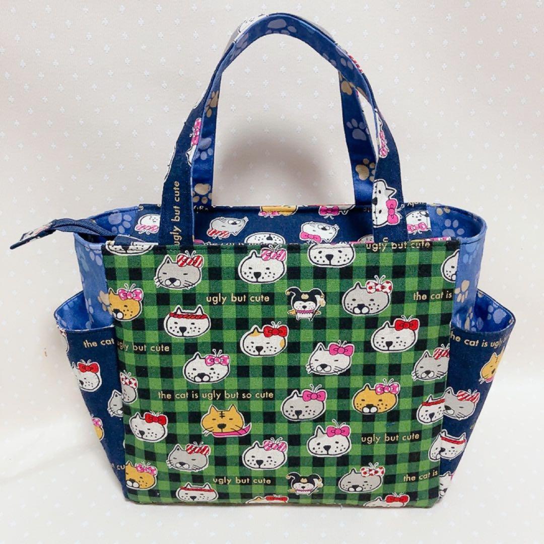 チャッピー。 A4サイズ トートバッグ ポーチ ねこ生地パッチワーク