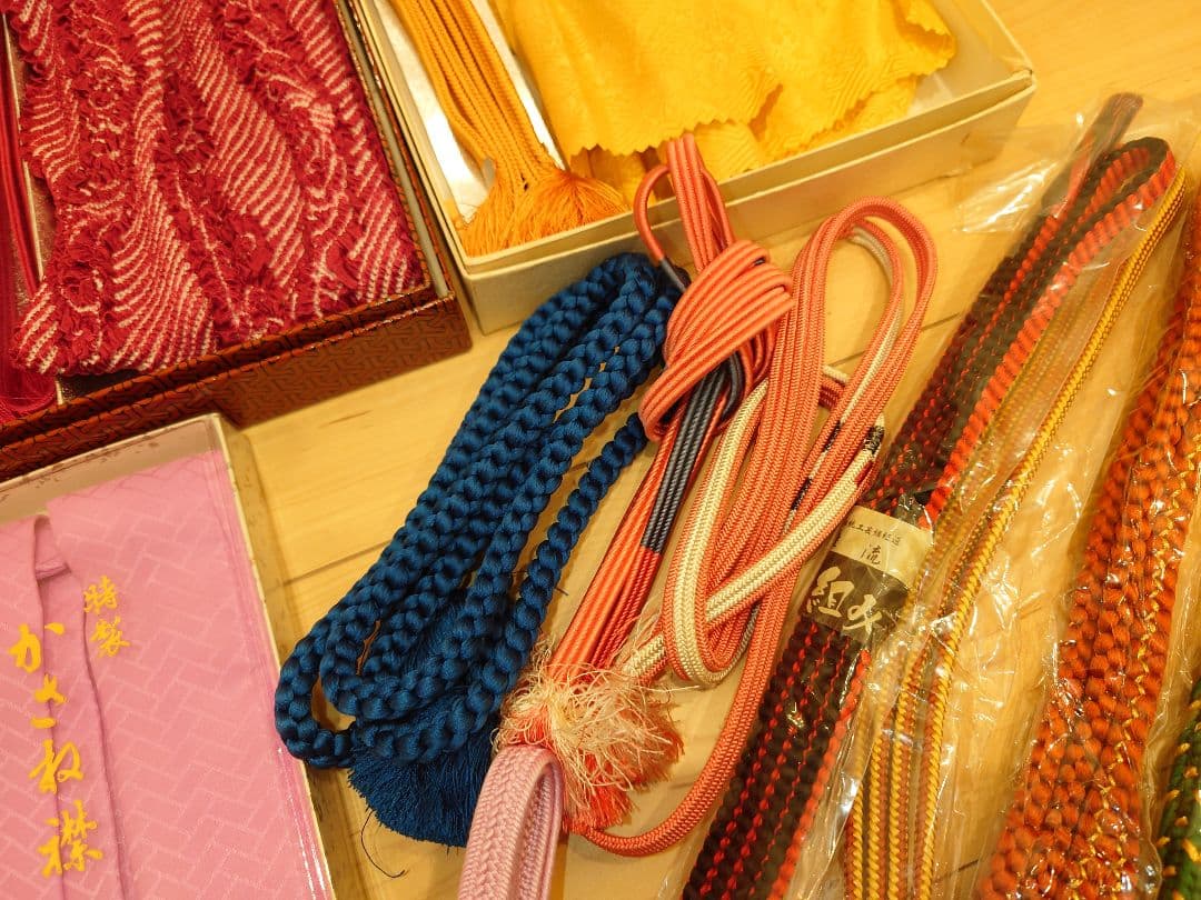 ★帯締め/帯揚げ/襟 和装小物セット★検)ちりめん 絞り 組紐 まとめて