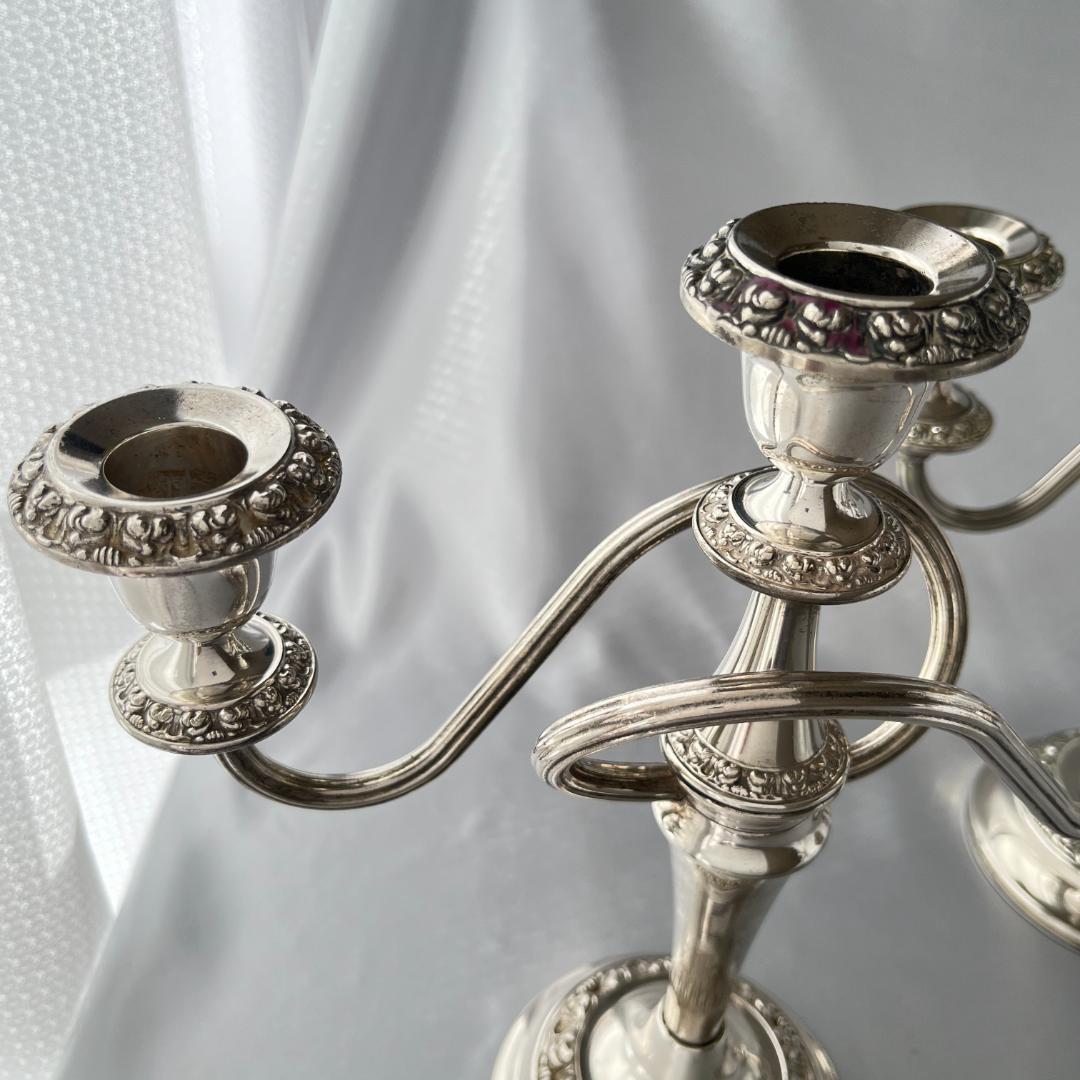 【IANTHE】 薔薇モチーフのキャンドルスタンド トリプルホルダー 2本