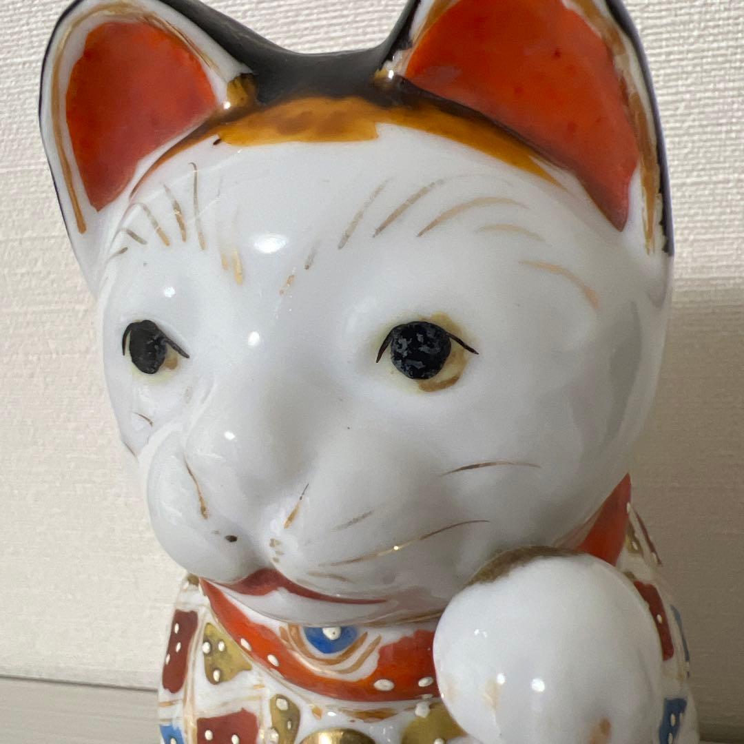 招福　招き猫 アンティーク　古瀬戸　レトロ　縁起物　約１８センチ　猫　置物