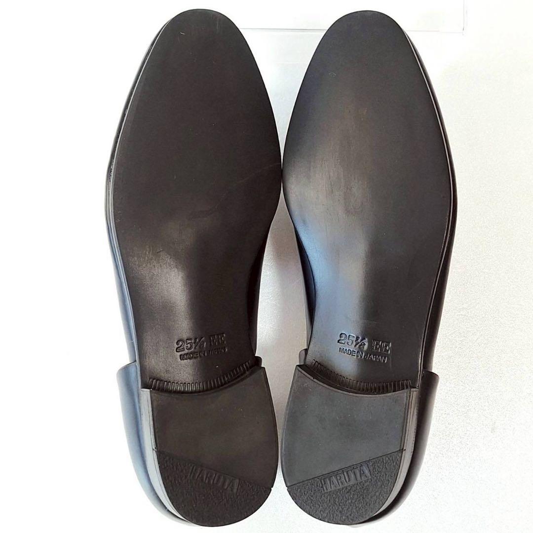 B2080【美品】ハルタ spock レザーローファー 25.5 EE 黒