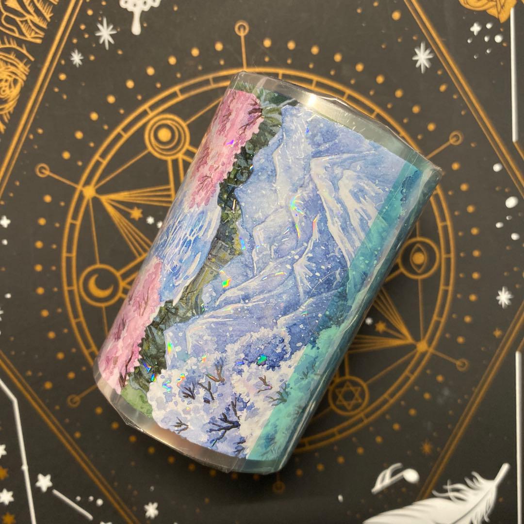 【Y】海外　10m巻　貝殻光マスキングテープ　装飾系/背景系/お花系