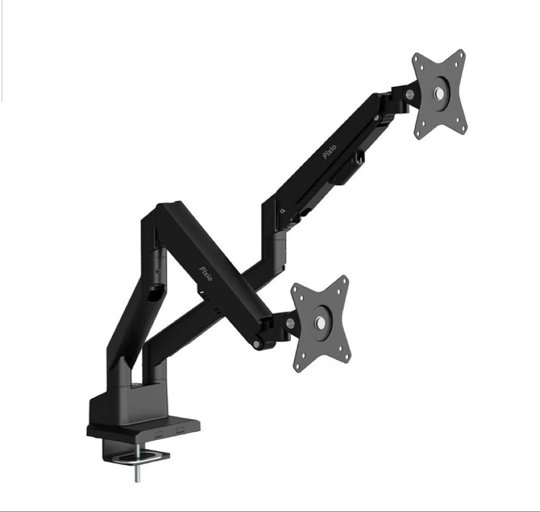 【Pixio】デュアルモニターアーム ブラック PS1D