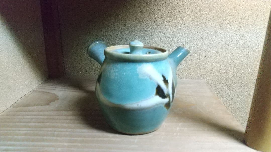 骨董　小ぶりな急須　高さ9cm 昭和初期　 洒落た色合い　濱田庄司か？