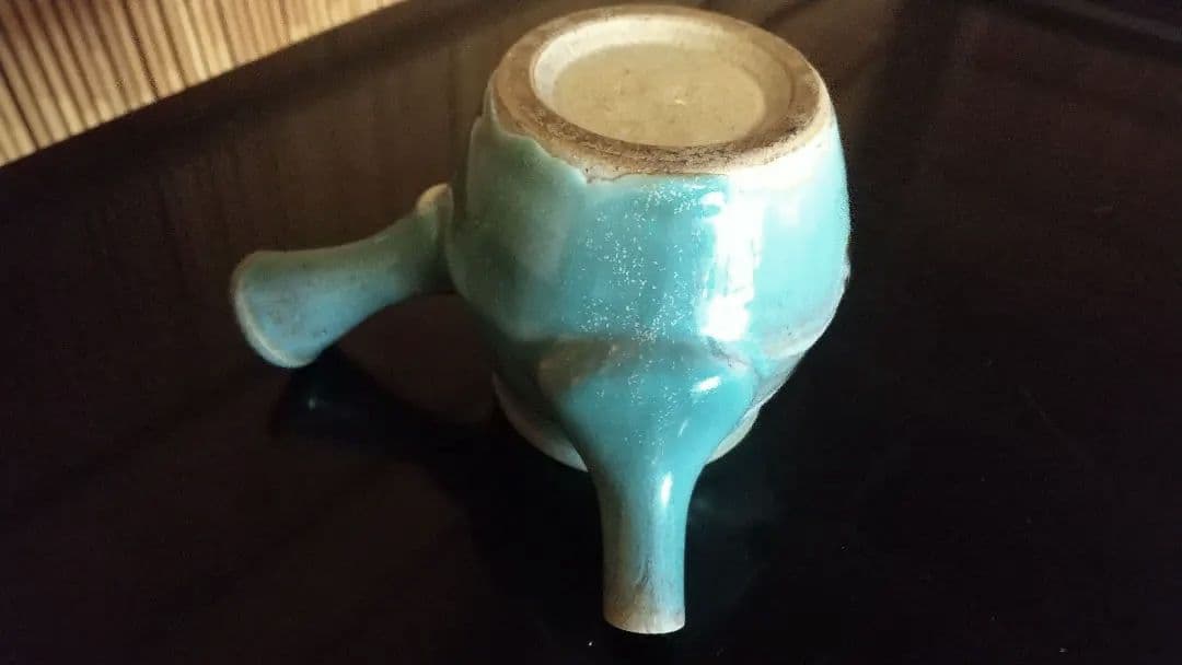 骨董　小ぶりな急須　高さ9cm 昭和初期　 洒落た色合い　濱田庄司か？