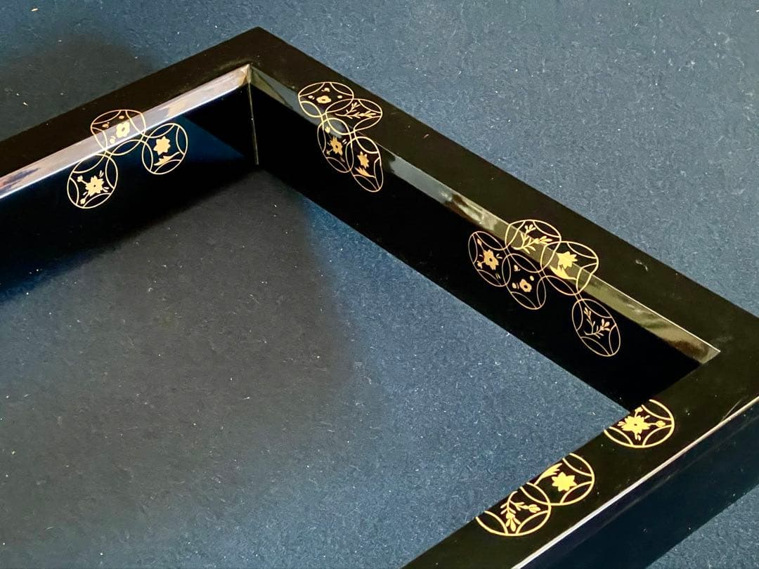 割引❣️「祖」 七宝蒔絵 黒塗 炉縁 塗師 陽斎 共箱 （1120B①）