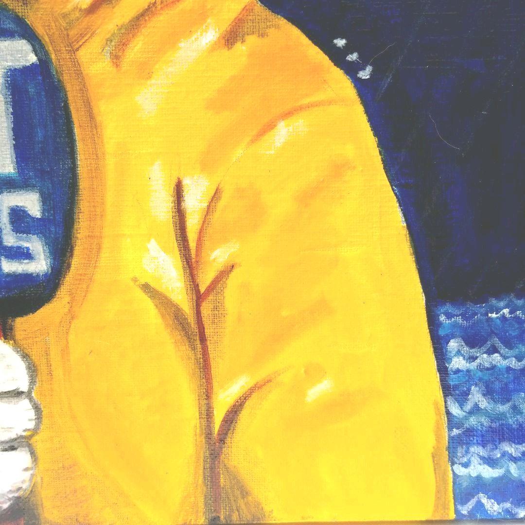 油絵　専用　嵐の訪れを伝える猫 　サバトラ白ちゃん編