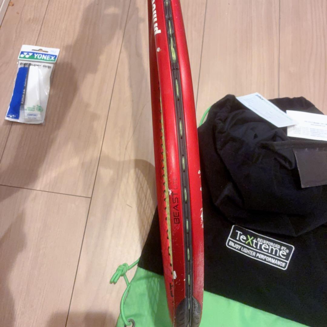 Prince テキストレート 赤 ラケット