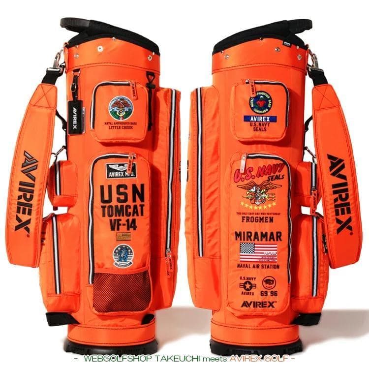 新品 AVIREX アヴィレックスゴルフ キャディバッグ オレンジ