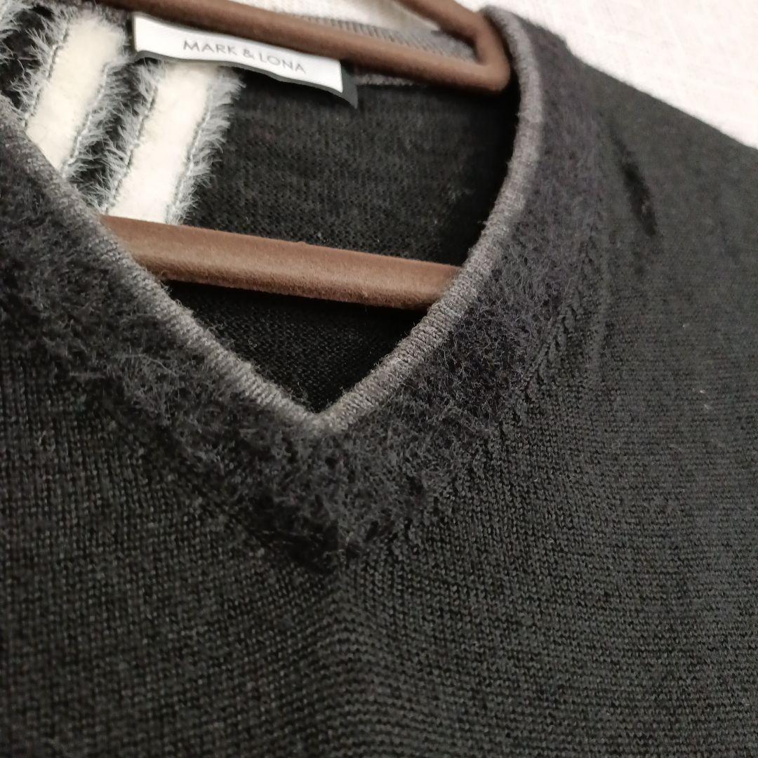 【美品】MARK & LONA スカルプリント セーター　48　Ｌサイズ　黒