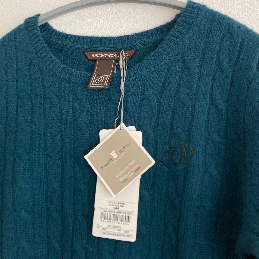 新品ゾーイZOY ティール長袖ケーブルニットセーターレディースSゴルフ