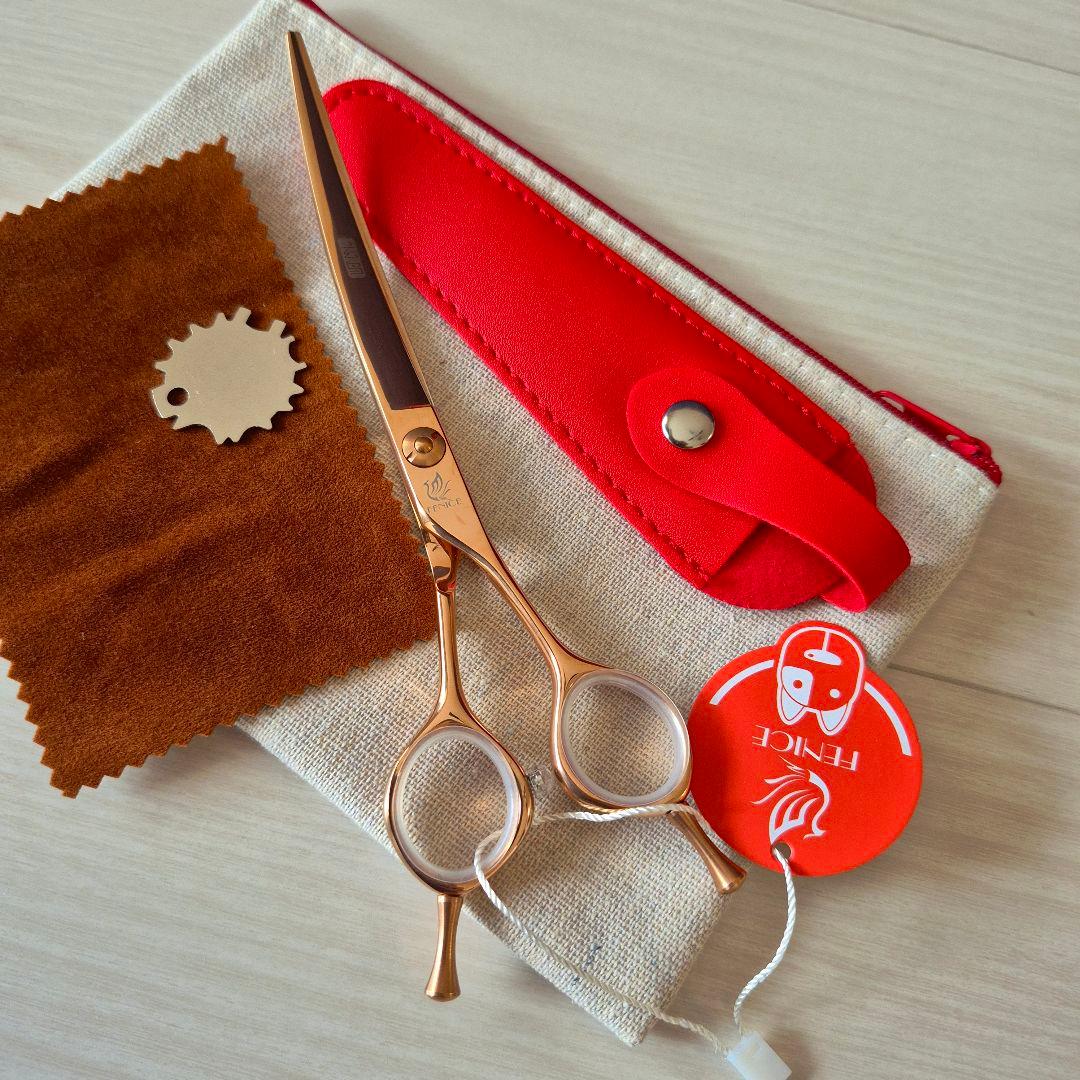 新品★フェニーチェ カーブシザー★ギザ刄 トリミングシザー6.5インチ