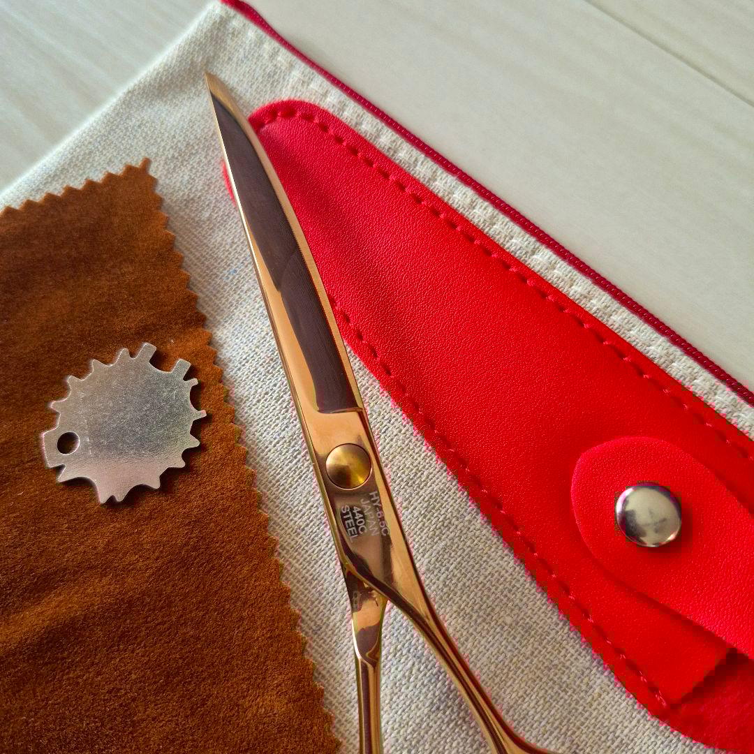 新品★フェニーチェ カーブシザー★ギザ刄 トリミングシザー6.5インチ