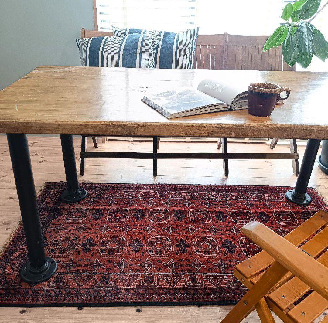 【ロングサイズ】80s トライバルラグ　アフガンラグ　ヴィンテージラグ ペルシャ