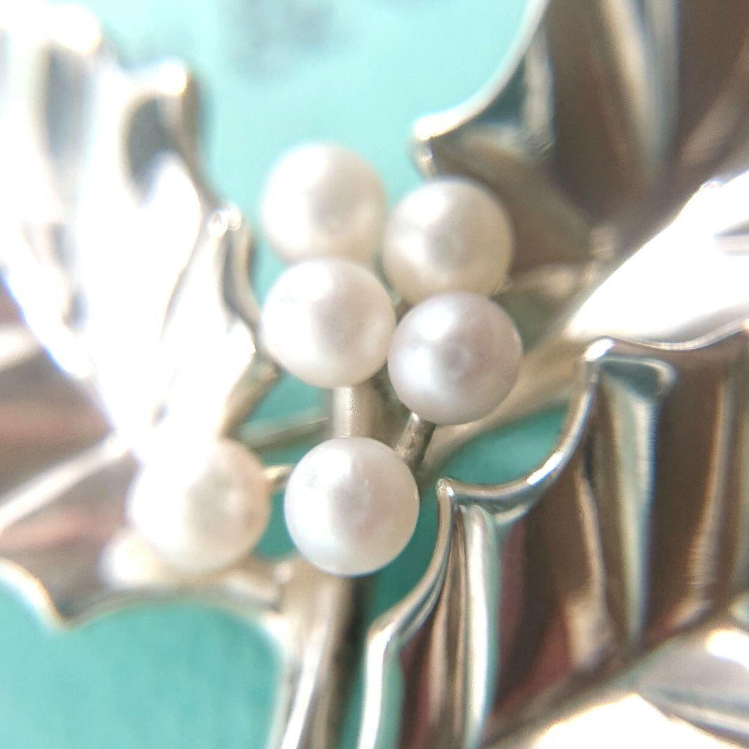 ほぼ未使用◎ ティファニー パール リーフ ブローチ No.13500