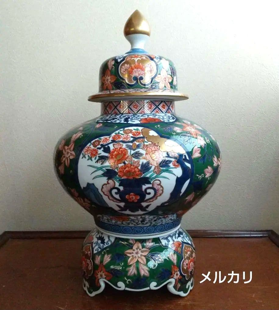 錦彩 壺 壷 藤井錦彩 ?? 飾り壷 在銘 大きい