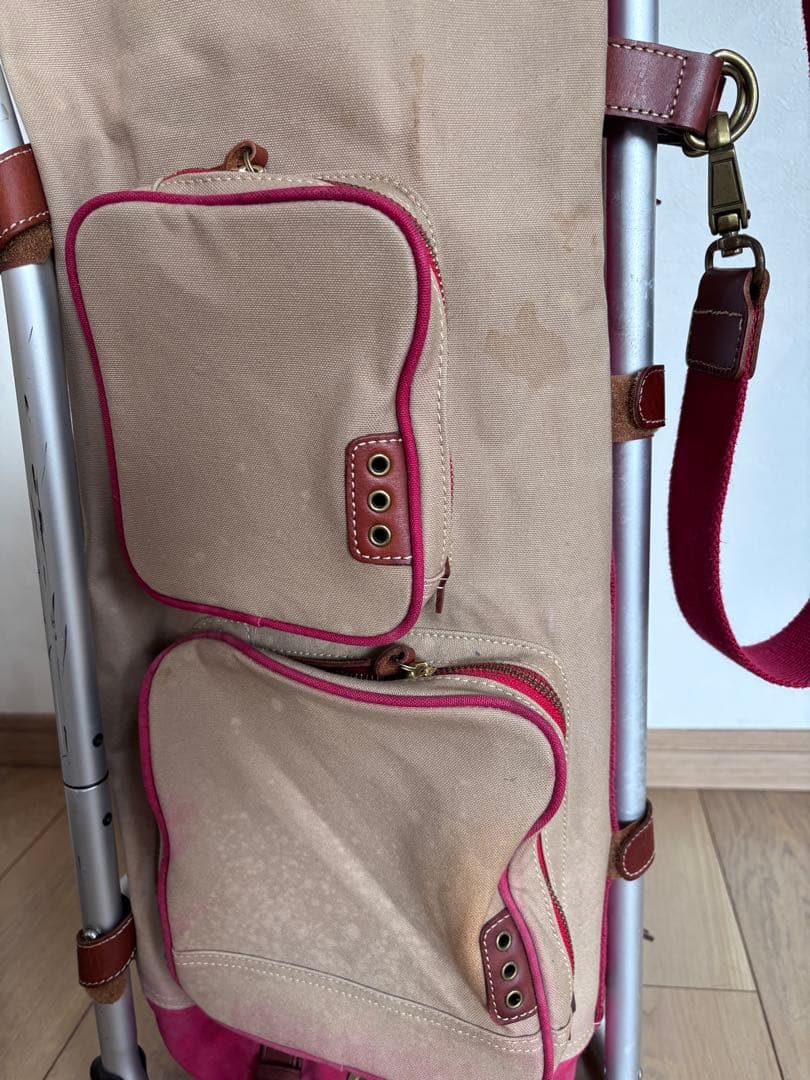 木の庄帆布×ミズノ　ゴルフバッグ ベージュ　ピンク